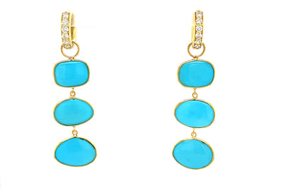Triple Turquoise Charm Earrings
