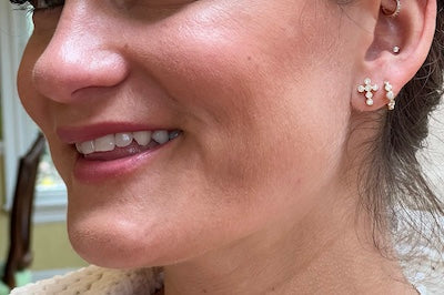 Diamond Cross Studs