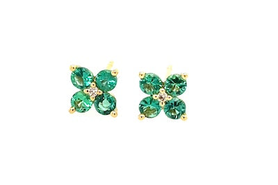 Emerald Clover Studs