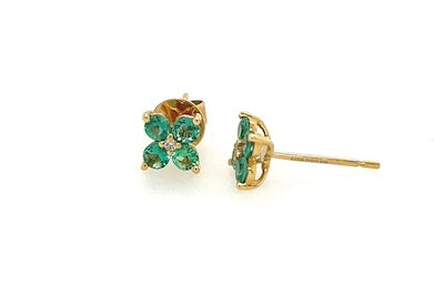 Emerald Clover Studs