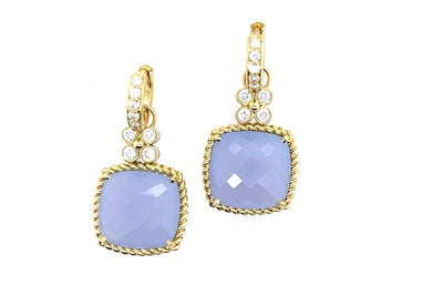 Blue Chalcedony Twist Edge Charms
