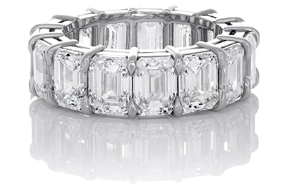 Diamond Emerald Cut Eternity Band 10 Carat Total Weight