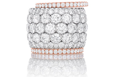 5 Row Diamond Anniversary Band with Matching Guards