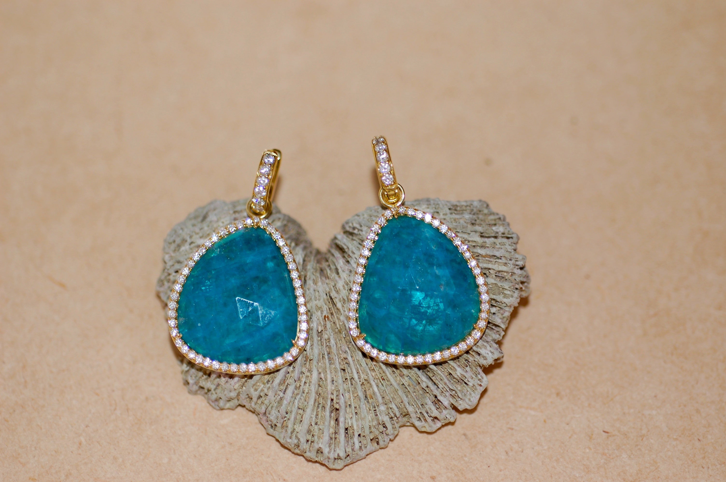 Apatite Slice Charm Earrings