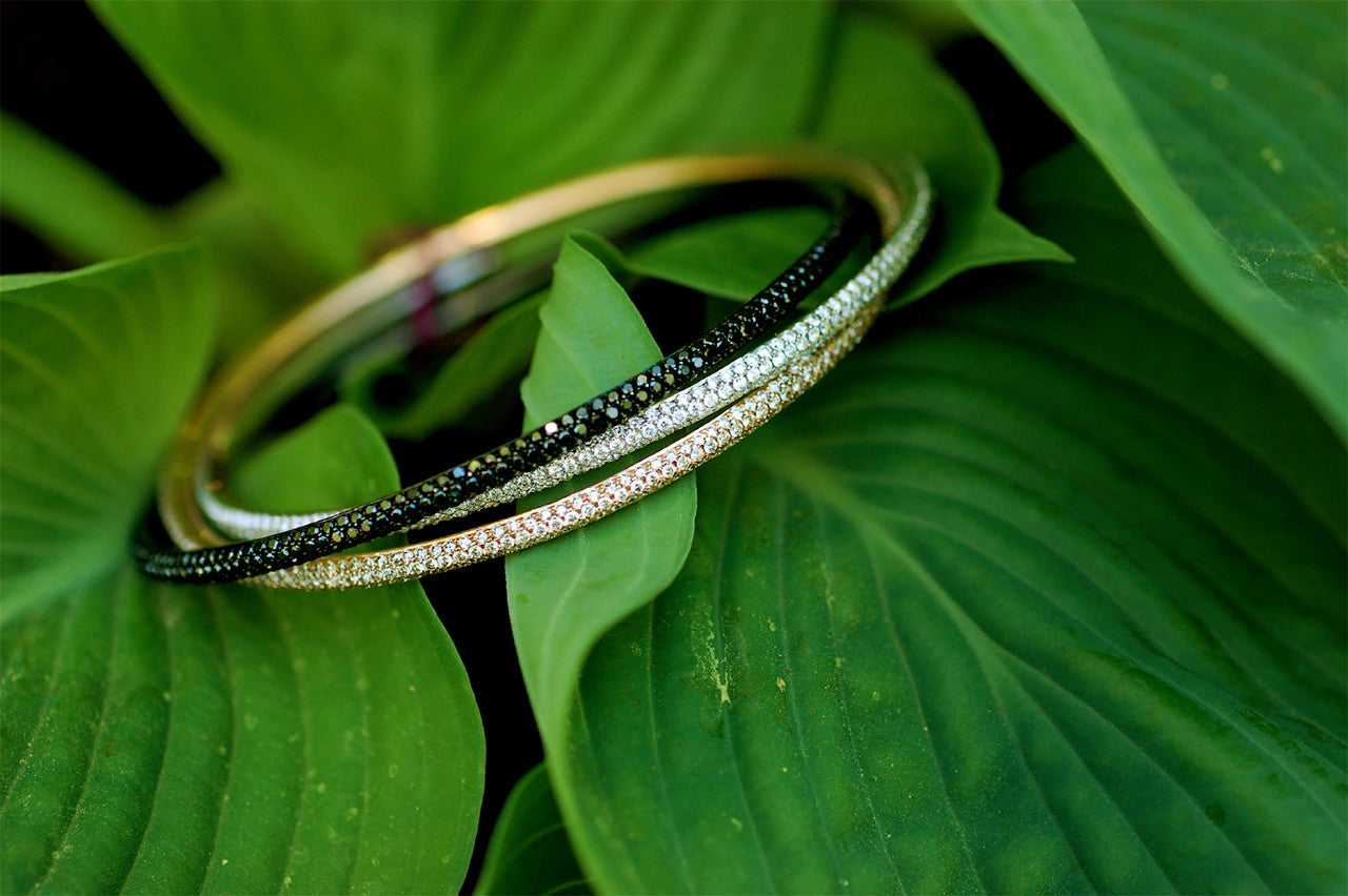 Black and White Diamond Bangle Bracelets