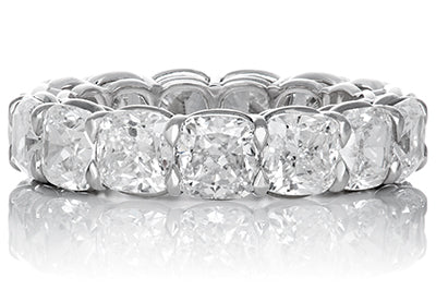 Cushion Cut Diamond Platinum Eternity Band