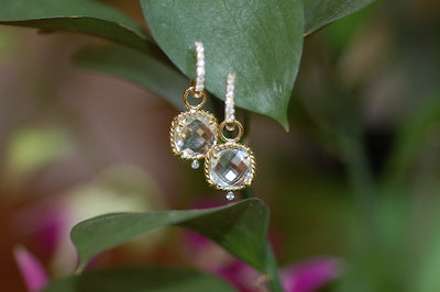 Mini Blue Topaz Twist Edge Charms