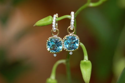 Mini Blue Topaz Twist Edge Charms