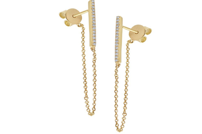 Delicate Diamond and Chain Earrings