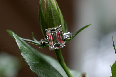 Emerald Cut and Baguette Diamond Ring
