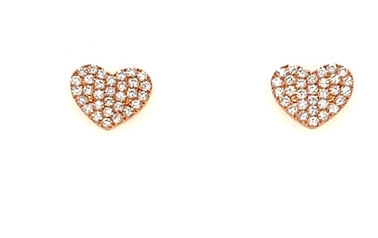 Pave Heart Studs