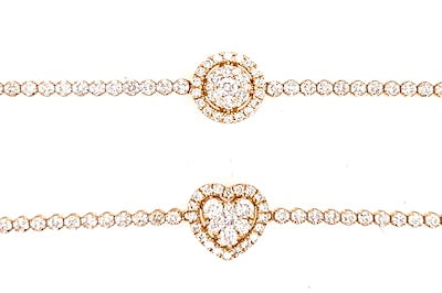 Round Cluster Tennis Bracelet