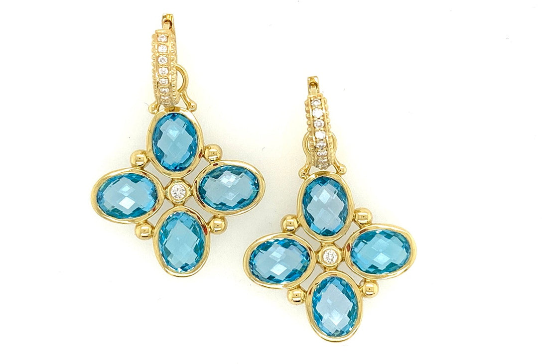 Blue Topaz Charm Earrings