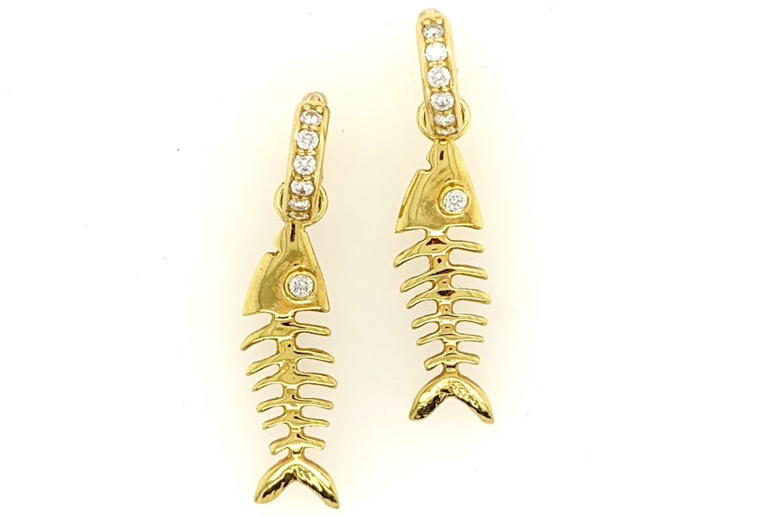 Skeleton Fish Charms