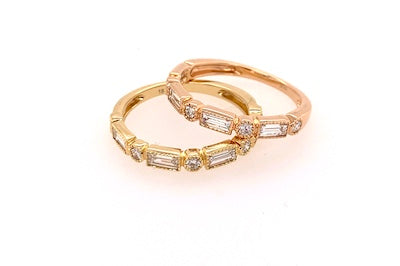 Round and Baguette Diamond Band