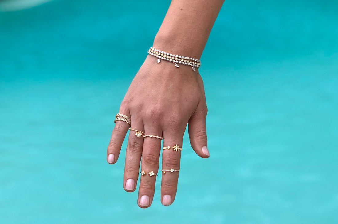 Twist Band With Diamond Heart Charm