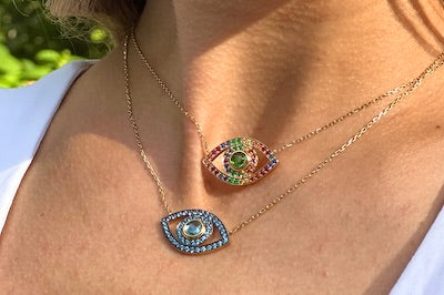 Blue Topaz Eye Necklace