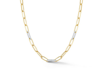 Diamond Link Paper Clip Necklace