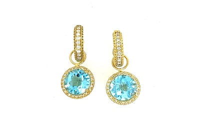 Round Blue Topaz Charms