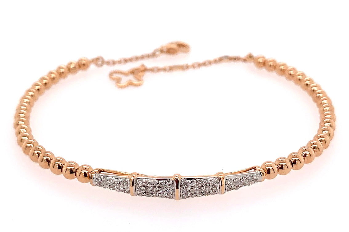 Diamond and Gold Bead Bracelet