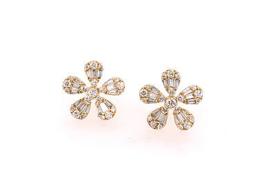 Small Diamond Flower Stud