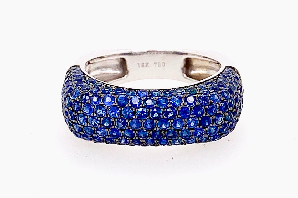 Square Blue Sapphire Ring