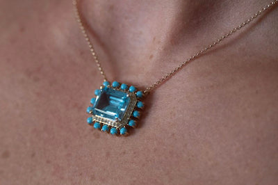 Blue Topaz & Turquoise Positano Necklace