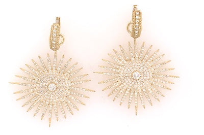 Large Diamond Starburst Charm Earrings