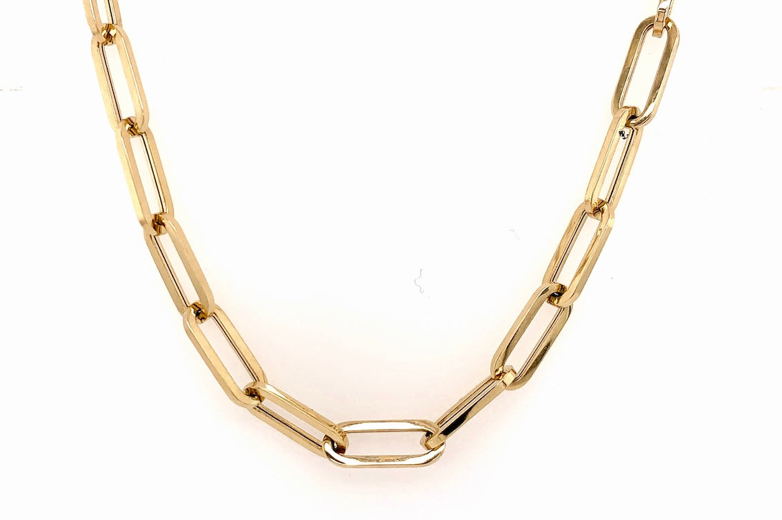 Square Link Paper Clip Necklace