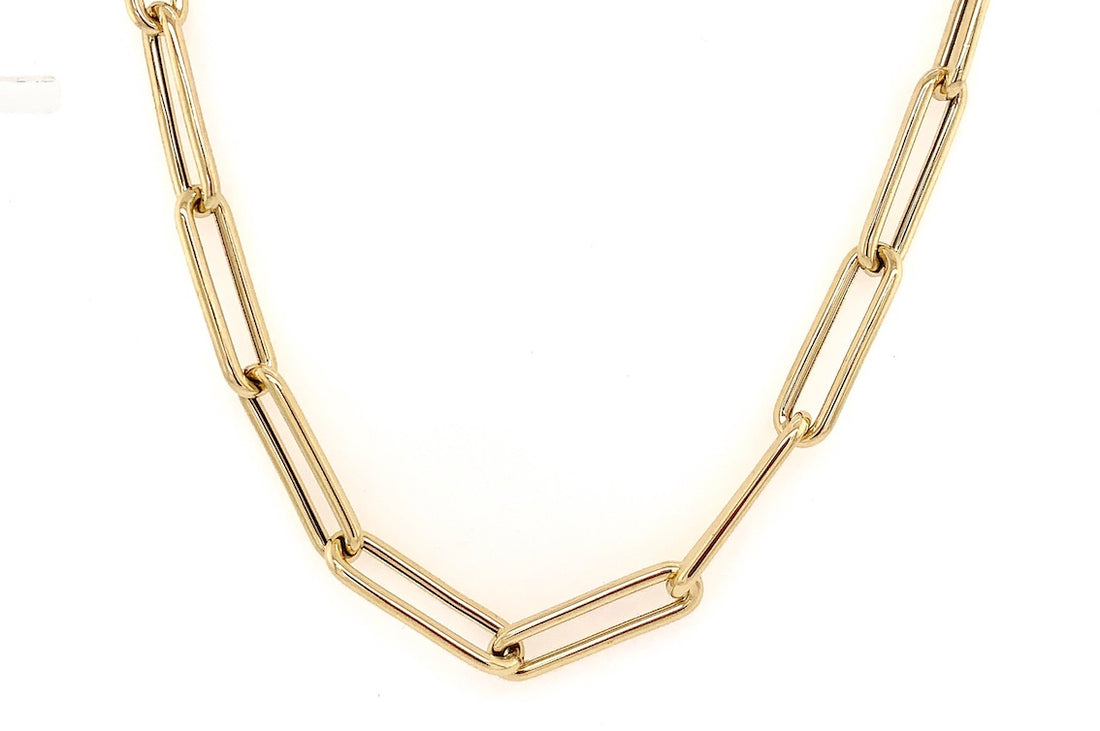 Rounded Link Paper Clip Necklace