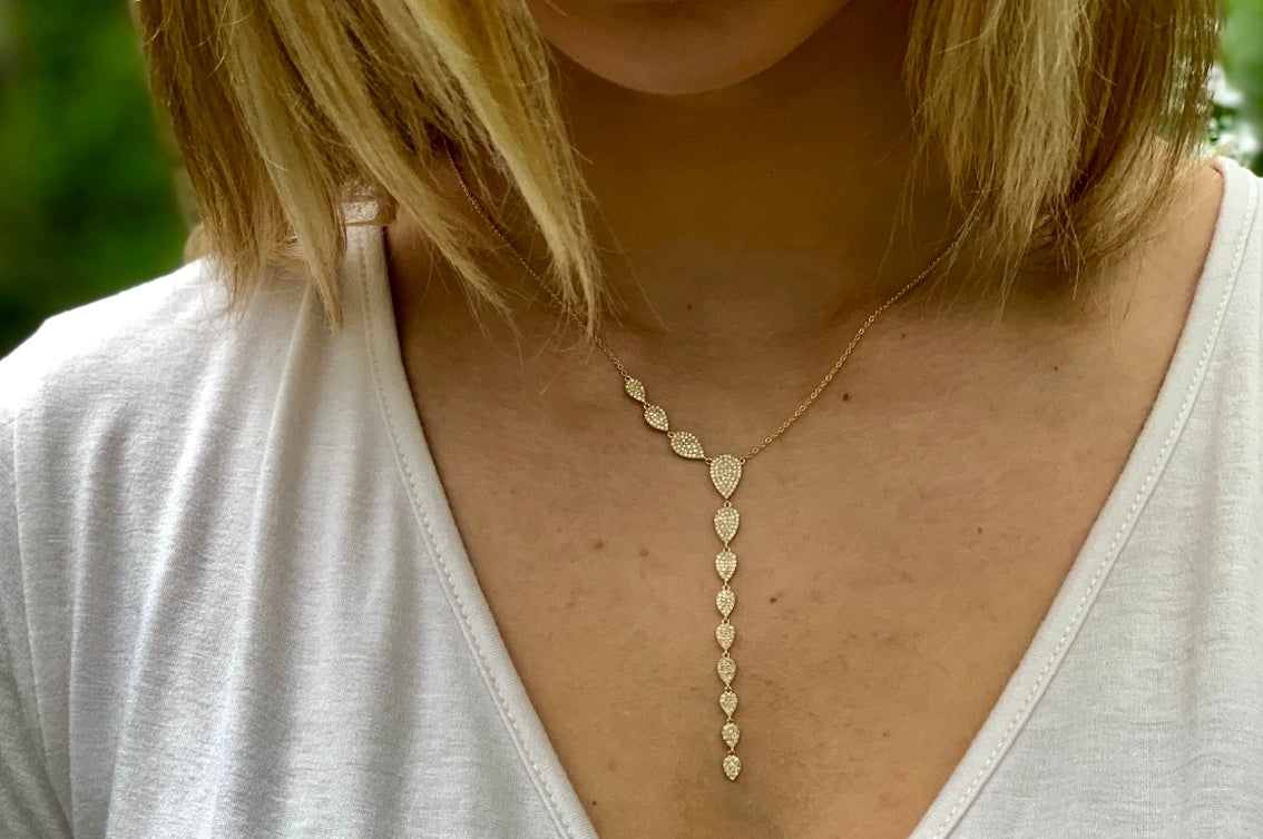 Asymmetrical Pave Diamond Necklace