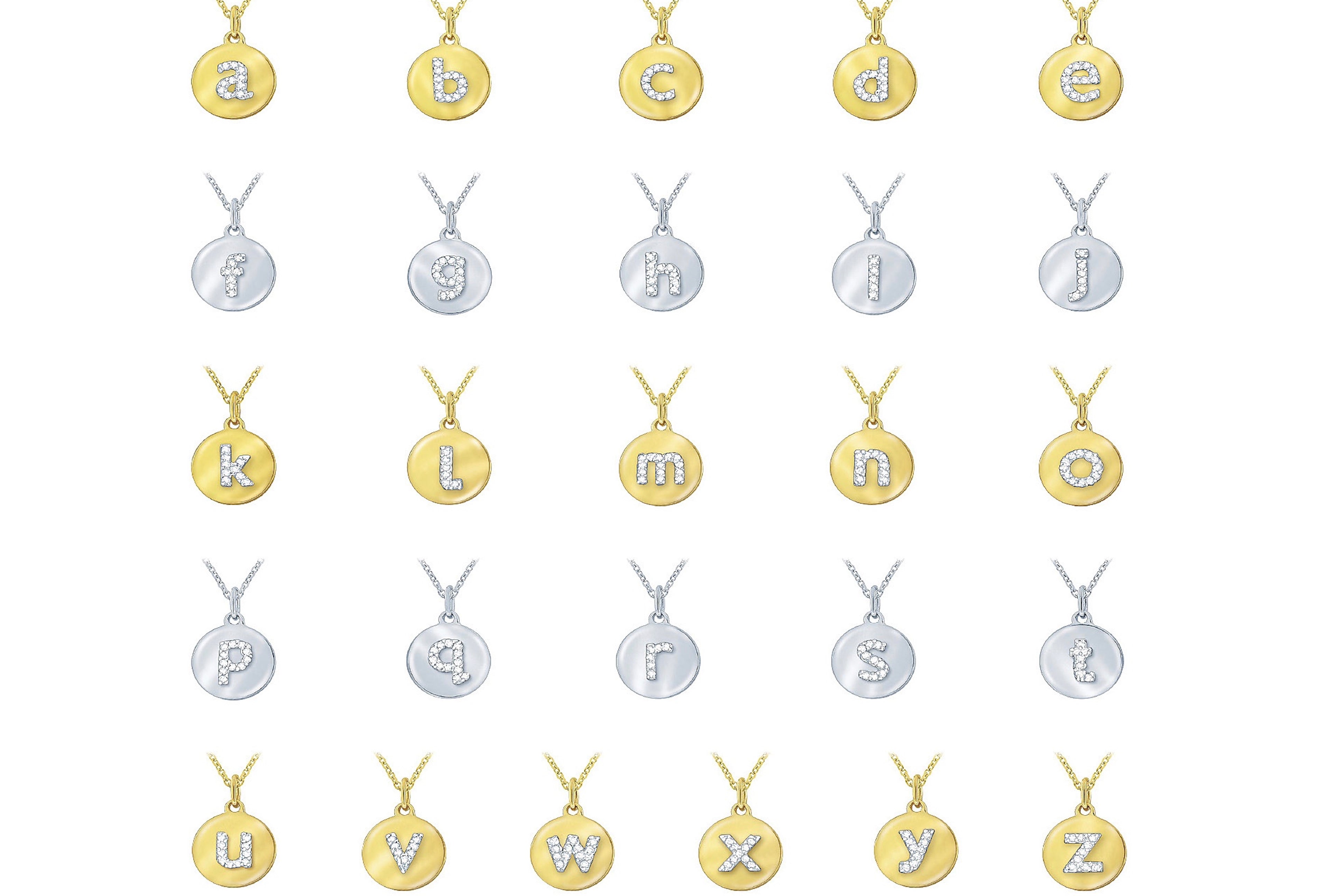 Lowercase Initial Disc Necklace