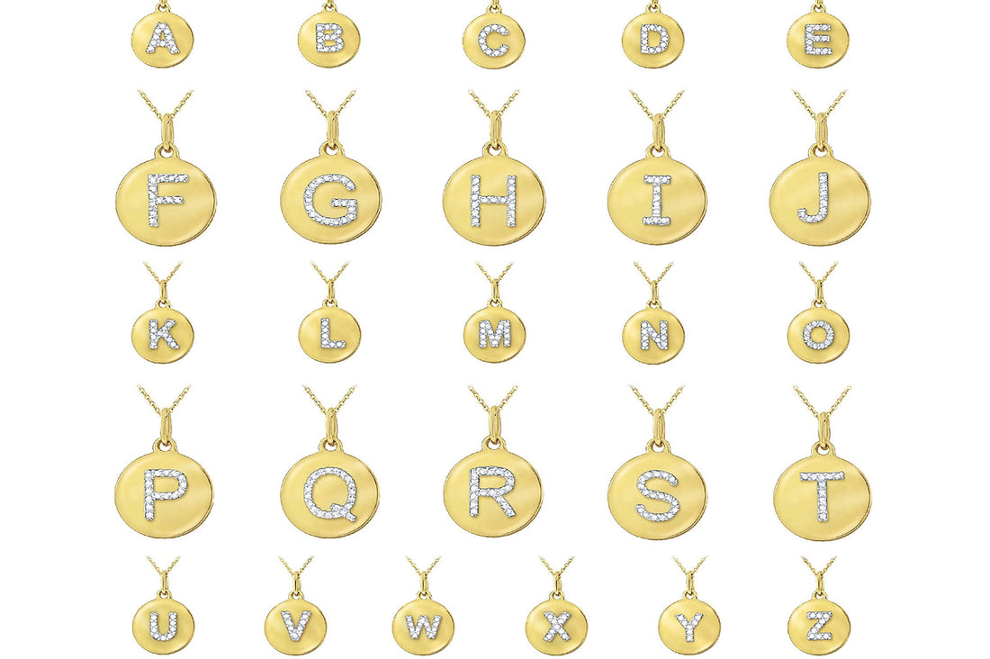 Uppercase Initial Mini Disc Necklace