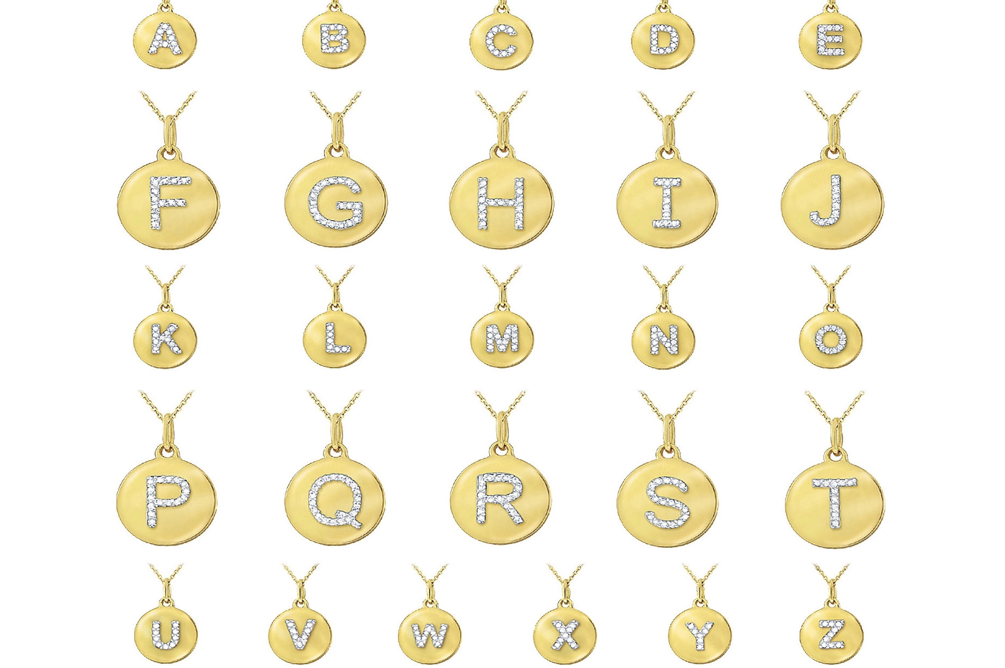 Uppercase Initial Large Disc Necklace