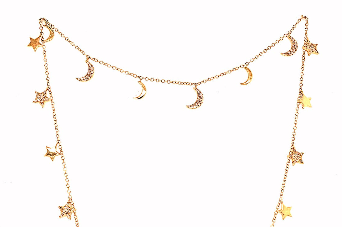 Moon and Stars Necklace