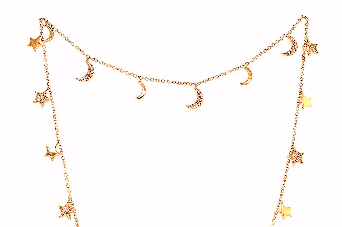 Moon and Stars Necklace