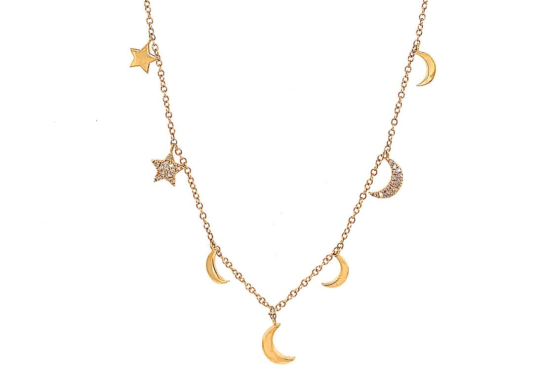 Moon and Stars Necklace