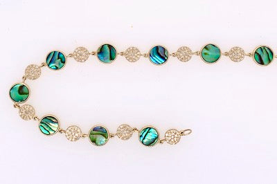 Abalone and Diamond Bracelet