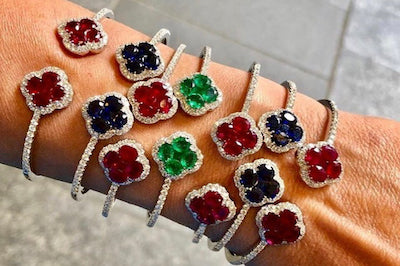 Sapphire Clover Bracelet