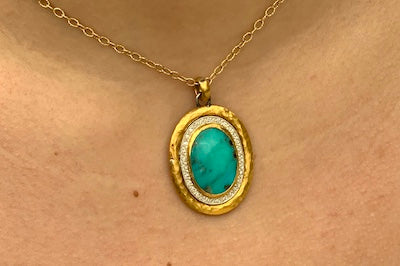 24kt Turquoise Necklace Pendant