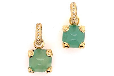 Green Chalcedony Charms