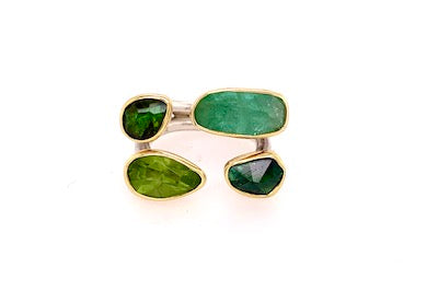 Tourmaline and Peridot Ring