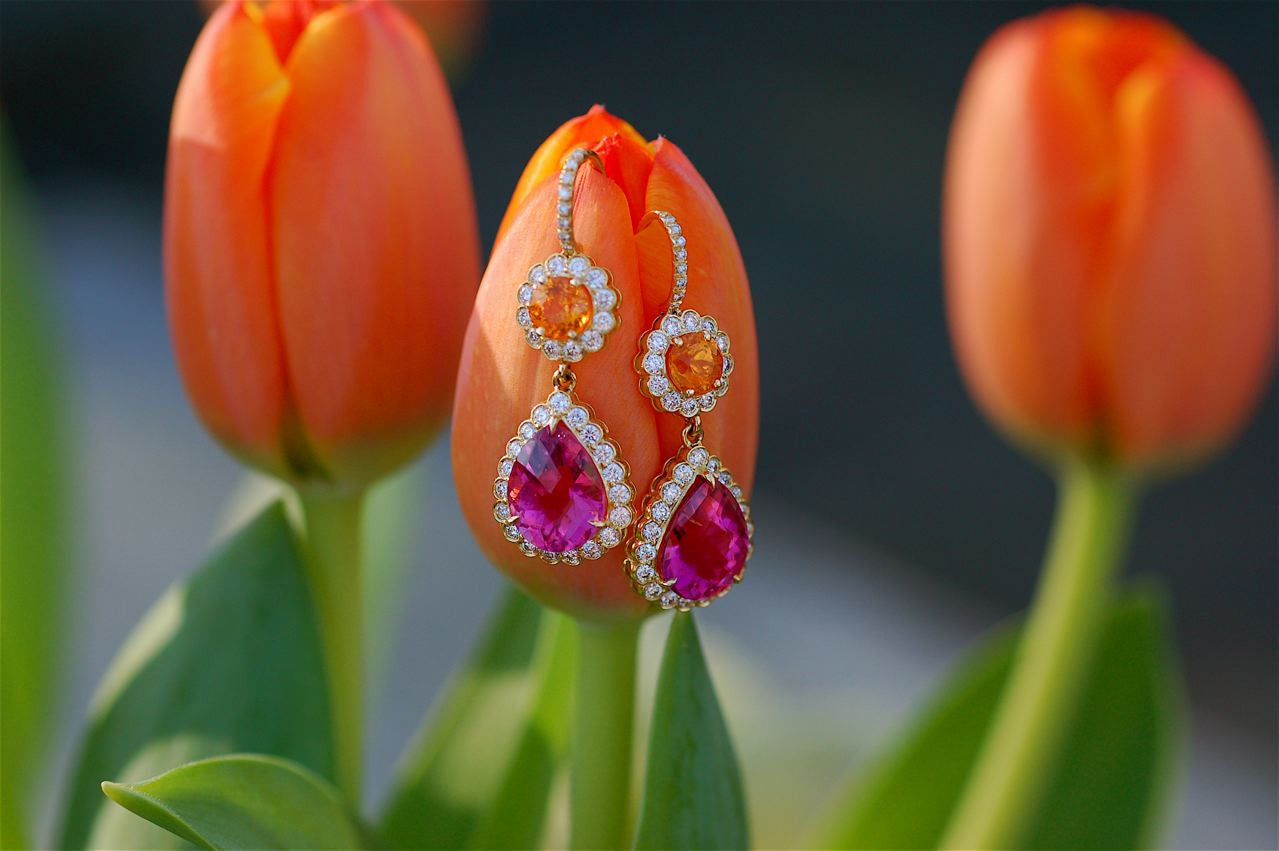 Orange and Pink Earrings
