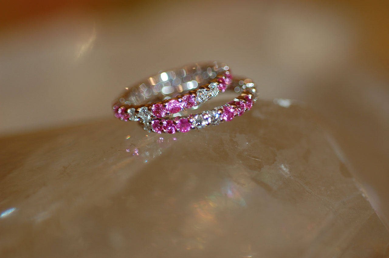 Pink Sapphire Eternity Bands