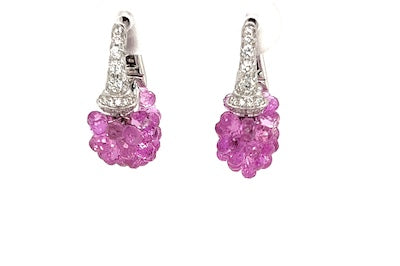 Pink Sapphire Briolette Earrings