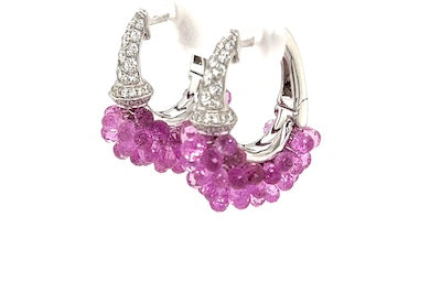 Pink Sapphire Briolette Earrings