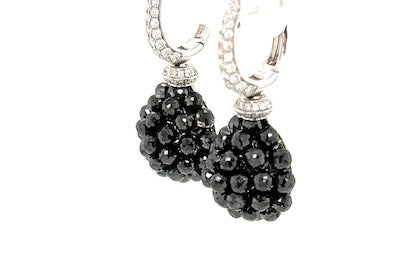 Black Diamond Cluster Earrings