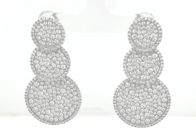 Triple Pave Diamond Earrings