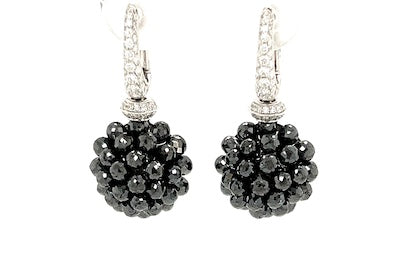 Black Diamond Cluster Earrings