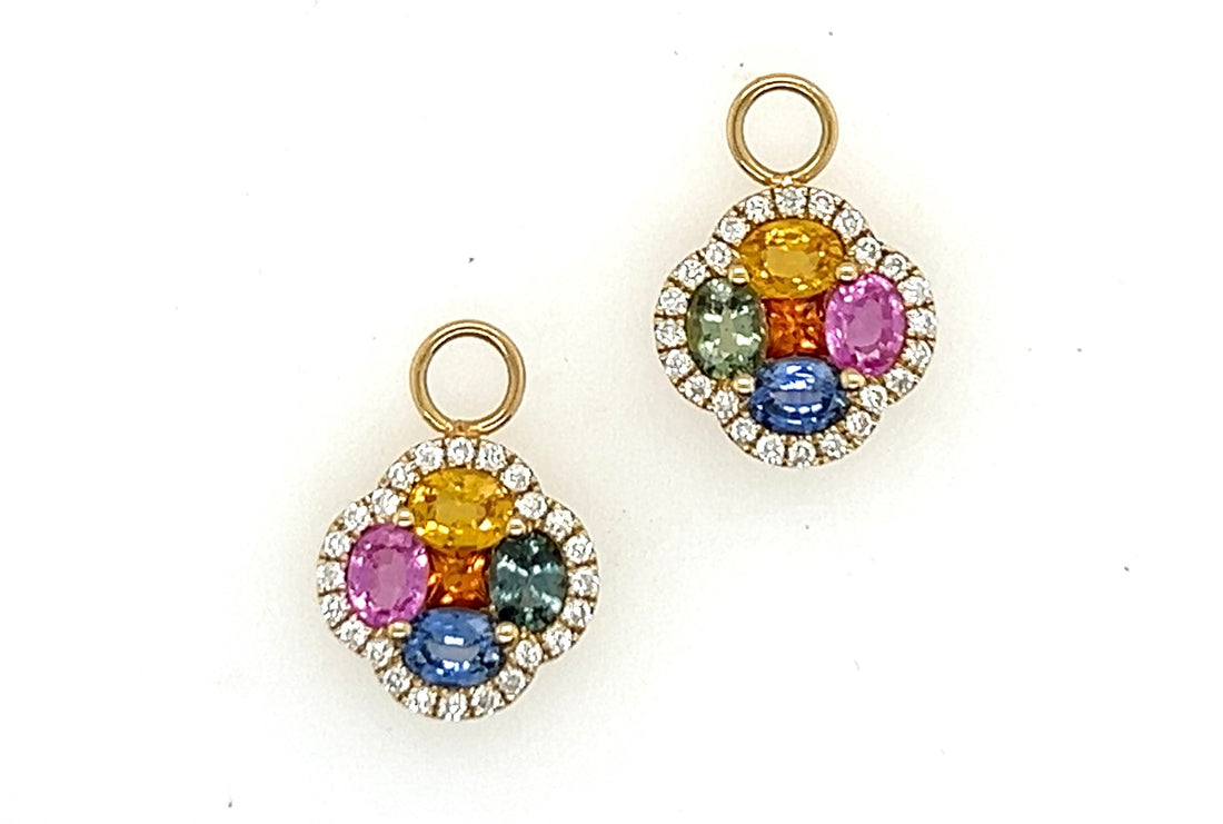 Rainbow Clover Charm Earrings